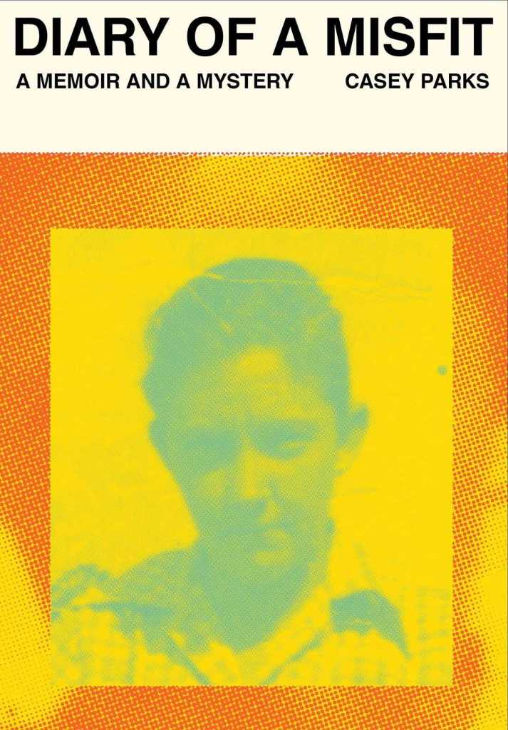 The cover to Diary of a Misfit, featuring a photo of Roy, who was assigned female at birth but lived as a man. The photo appears to be from his younger or middle-aged years, and has been color-treated to appear, instead of black and white, yellow and blue.